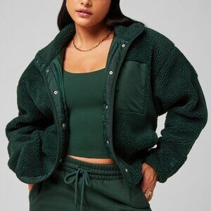 Brand new Fabletics Dark Green Sherpa Jacket